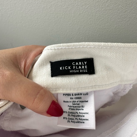 NWT! Veronica Beard- Carly Kick Flare high rise + raw hem in white. Sz 27 - Picture 13 of 14
